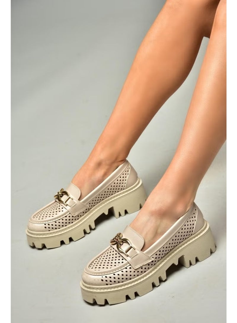 Fox Shoes S250242609 Beige Thick-Sole Women's Shoes - Image 3